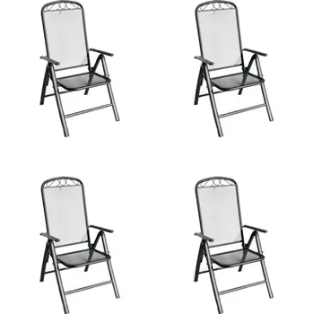 Zahradní lavice IWHome Zahradní křeslo ZWMC-38 tmavě šedá IWH-1010008 sada 4ks