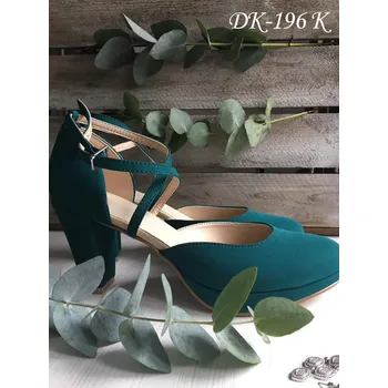 Dámské lodičky Semišové boty na platformě - tmavě zelené Velikost obuvi: 34