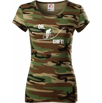 Dámské tričko Oh shift - Dámské maskáčové triko - XL ( Hnědý maskáč )