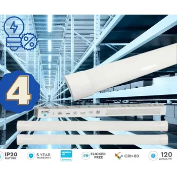 LED osvětlení Stropní přisazené svítidlo V-TAC 40 W s integrovaným LED zdrojem, 120 cm, bílé