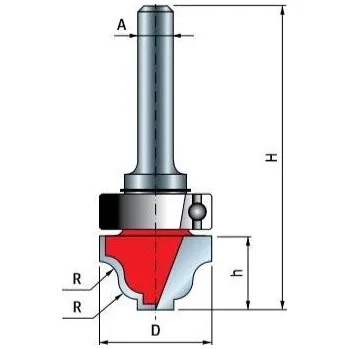 Příslušenství k frézce Fréza tvarová s horním ložiskem R4 28x14x56,8x28 8 mm