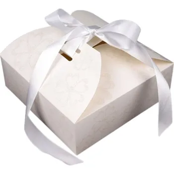 Krabice na pečivo Krabička se stuhou a glitry - 21 x 21cm