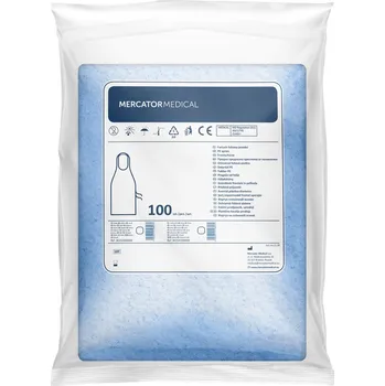 Zdravotnický oděv Mercator Medical Zástěra z PE fólie přes hlavu 100 ks Barvy: modrá