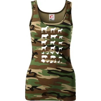 Zvířátka z vesnice - Dámské Maskáčové tílko - XS ( Hnědý maskáč )