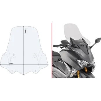 D2133ST plexi čiré Yamaha T-MAX 530 (17-19)/T-MAX 560 (20-21), vxš595x610 mm