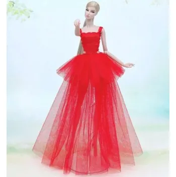 Doplněk pro panenku Princeznovské šaty pro panenky Barbie Věk: 7 červená