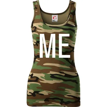 Dámské tričko Me / mini me tiskací - Dámské Maskáčové tílko - XS ( Hnědý maskáč )