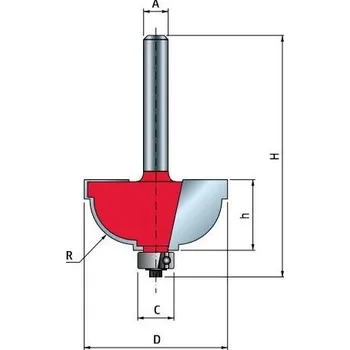 Příslušenství k frézce Fréza tvarová s ložiskem R8x31,8x15,1x56,6xx9,5