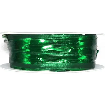 Stuha Stuha vázací METALLRAFFIA zelená lesklá 5 m (Stuha vázací polypropylenová zelená v provedení Raffiaoptik )