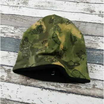 Kojenecká čepice Yháček Šmoulí čepička Yháček, oboustranná, vesmír maskáč Velikost:: XS