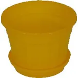 INJETON PLAST Plastový květináč s miskou 16 cm žlutá