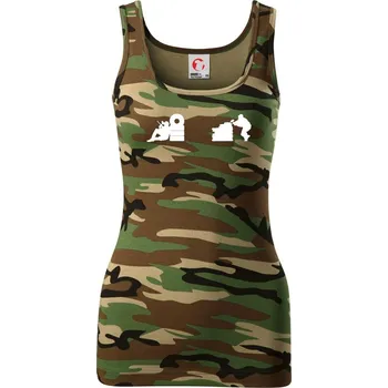 Dámské tričko Paintball střelec - Dámské Maskáčové tílko - S ( Hnědý maskáč )