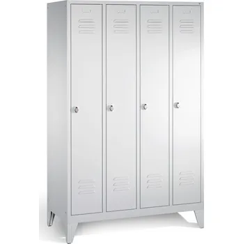 Šatní skříň Šatní skříň Cabo, 4 oddíly, š 1190, h 500, v 1850 mm, nožičky, šedá