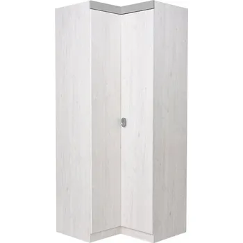 Šatní skříň NUMERO rohová skříň 92.5 cm dub bílý/moca