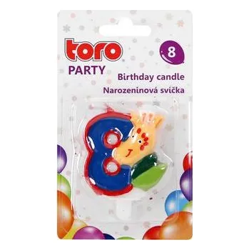 Dortová svíčka TORO SVÍČKA DORTOVÁ, ČÍSLICE se zvířátky číslo: 8 - žirafa