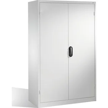 Dílenská skříň typ Cabo, křídlové dveře, 4 police, Š 1200, H 600, V 1950 mm, šedá