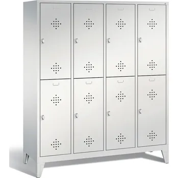 Šatní skříň Šatní skříň typ Cabo, na nožičkách, 8 oddílů, š 1590, h 500, v 1850 mm, šedá