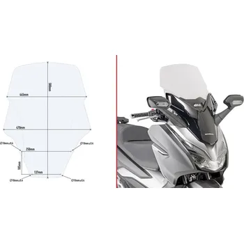 Motodíl D1166ST plexi čiré Honda Forza 125-300 (19-20), vxš580x445 mm, vyšší o 110 mm