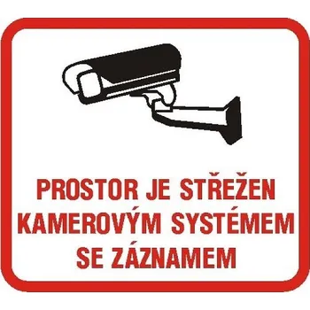 Značení Samolepka prostor je střežen 10x9