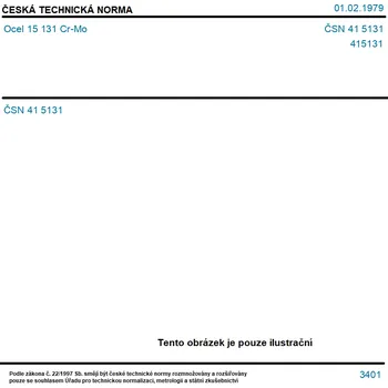 ČSN 41 5131 - Ocel 15 131 Cr-Mo - Tisk