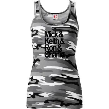 Dámské tričko Mick Keith Ron Charlie - Dámské Maskáčové tílko - XS ( Šedý maskáč )