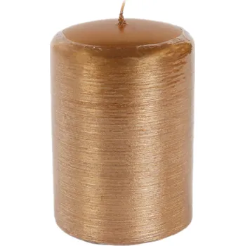 Svíčka Svíčka válec Kontury drátkovaný motiv 70x100 mm - metalická zlatá