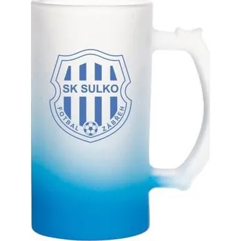 Pelisport Skleněný matný půllitr SK SULKO modrým přechod