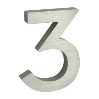 RICHTER CZECH Číslice a písmena RN.100LV.AL.STR stříbrná číslo: 3