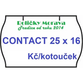 Speciální papír Cenová etiketa Contact 25x16 bílá oblá cena za: 1 ks kotouček