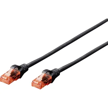 Datový kabel Digitus DK-1612-010/BL RJ45 síťové kabely, propojovací kabely CAT 6 U/UTP 1.00 m černá kroucené páry 1 ks