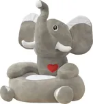 vidaXL Plyšové dětské křeslo slon šedý