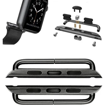 Materiál na výrobu šperku Černé Konektory 316L pro Apple hodinky 38-44mm - 2Ks - 42-44mm