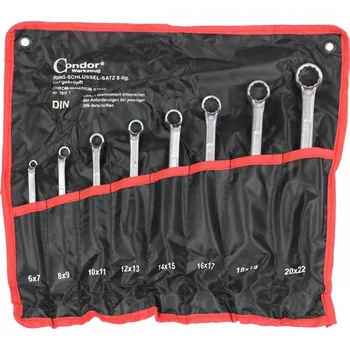 Condor klíče očkové 6 - 22 mm, vyhnuté 75°, sada 8 dílů, v textilním obalu - 100-00582