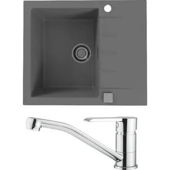 Granitový dřez Set Alveus (dřez Cadit 10 Beton 81 + baterie Ruta Chrom) SETA22013