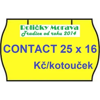 Speciální papír Cenová etiketa Contact 25x16 oblá signální cena za: 36 ks v kartonu žluté