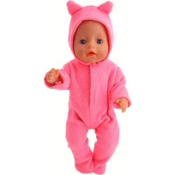 Doplněk pro panenku Teplé overaly pro panenku Baby Born či American Girl Varianta: růžový overal