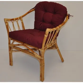 Axin Trading s.r.o. Ratanové křeslo Subaliu - polstr vínový kepr