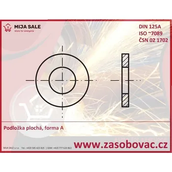 Matice DIN 125 A - P 2,2 - MS mosaz - Podložka plochá, forma A