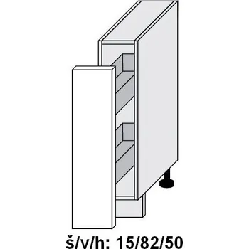 Koupelnový nábytek Dolní skříňka + pravý pojezd TITANIUM FINO ČERNÉ 15 cm