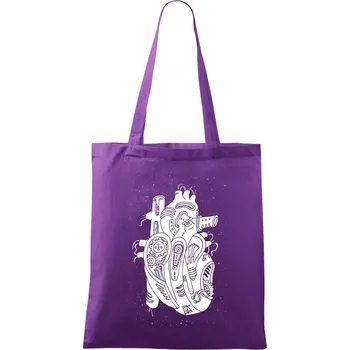 Steampunk lidské srdce - Taška bavlněná - 42 x 38 cm ( Fialová )