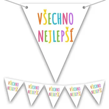 Party Deco Všechno nejlepší 225 x 17 cm duhová