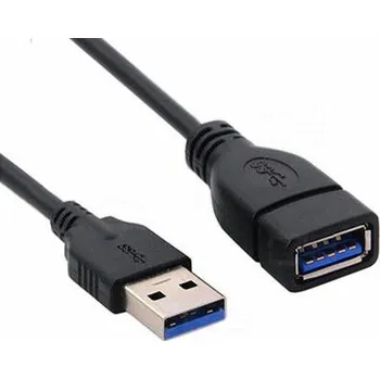 Datový kabel USB 3.0 prodlužovací kabel, A-A, samec-samice, černý délka 5 metrů