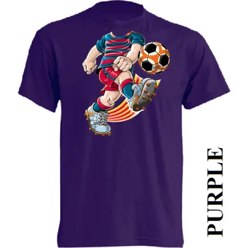 Chlapecké tričko detske-levne-bavlnene-tricko-potisk-fotbalista-fc-barcelona Barva: Purple - purpurová, velikost: 140