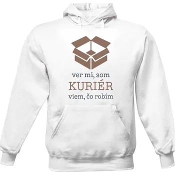 Pánská mikina Pánská mikina s kapucí s potiskem Som kuriér a viem, čo robím pánské