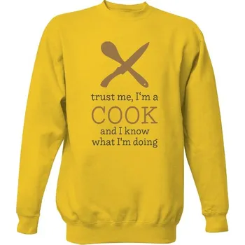 Pánská mikina Mikina bez kapuce Unisex s potiskem I'm a cook and I know what I'm doing pánské