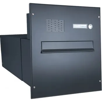 Poštovní schránka 1x poštovní schránka B-242 k zazdění do sloupku + čelní deska s 1x zvonkem a HM ABB - lakovaná - RAL 7016 MAT. - ANTRACIT