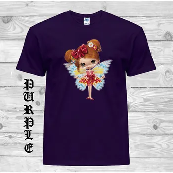 Dívčí tričko detske-levne-bavlnene-tricko-potisk-vila Barva: Purple - purpurová, velikost: 164