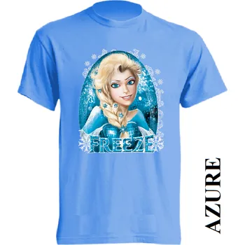 detske-levne-bavlnene-tricko-potisk-ledove-kralovstvi Barva: Azure - azurově modrá, velikost: 152