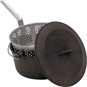 Hrnec Camp Chef CC-CP12 Litinový hrnec 30 cm s poklicí a košem na smažení