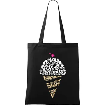 Ice Cream ikony - Taška bavlněná - 42 x 38 cm ( Černá )